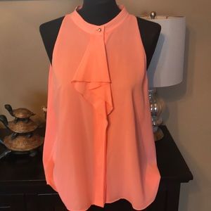 Tori Burch -Beautiful Peach Silk Sleeveless Blouse